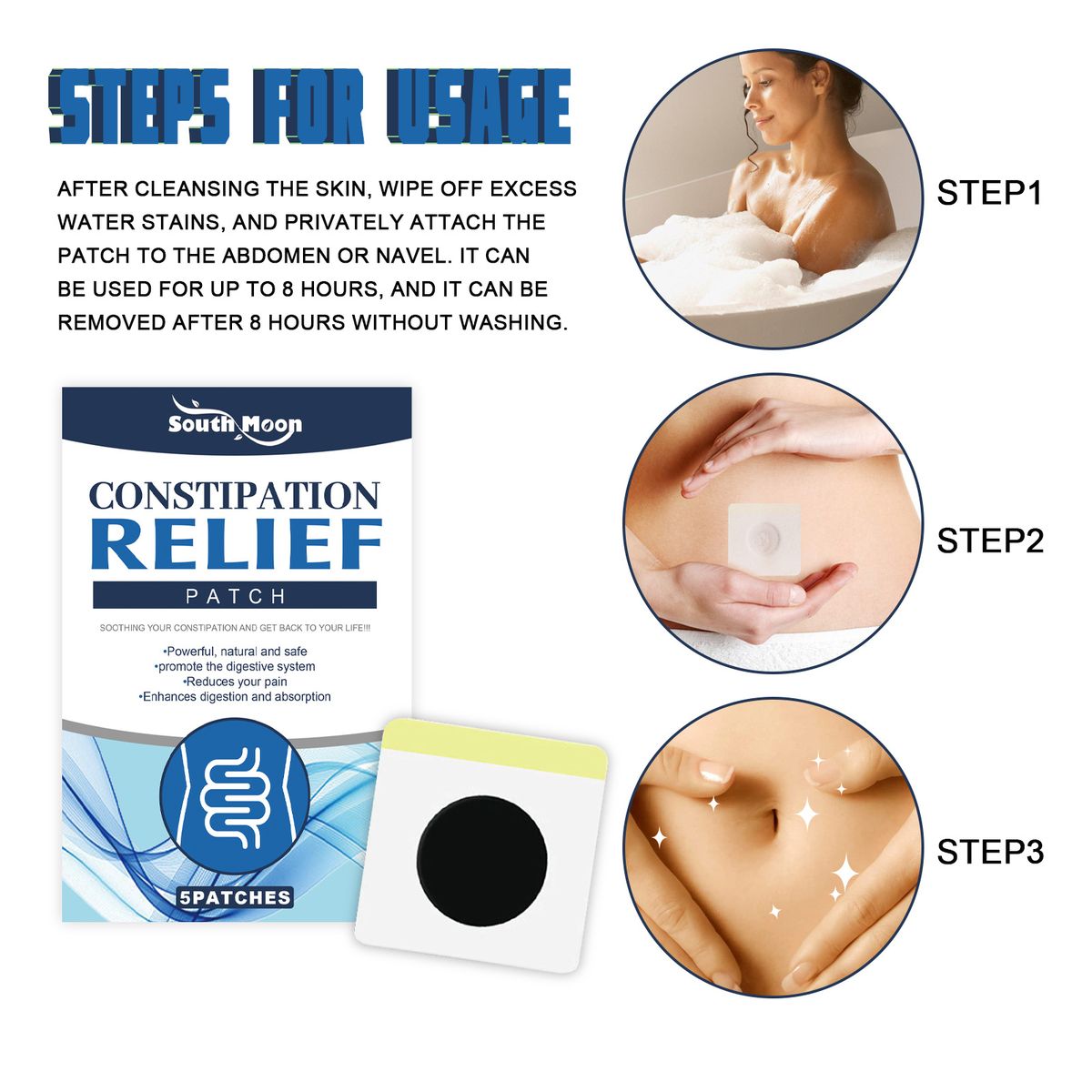Constipation Relief Patch Promote Digestion Herbal Relief