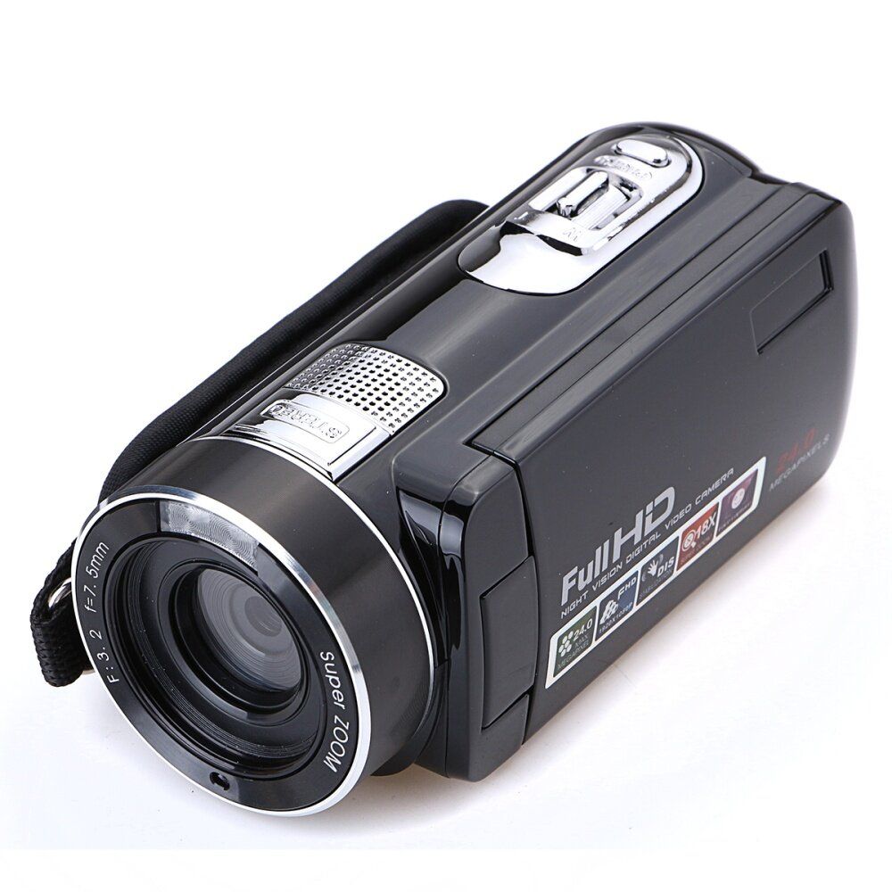 24MP HD 1080P 18X 3.0" Digital DV Camcorder Video Recorder Camera Infrared Night Black