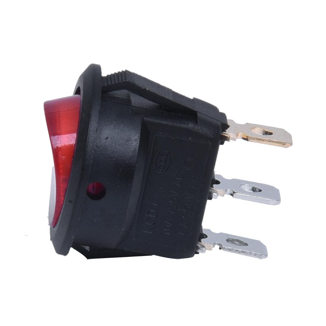Rocker Switch Bipolar ON OFF Red 3 Pins