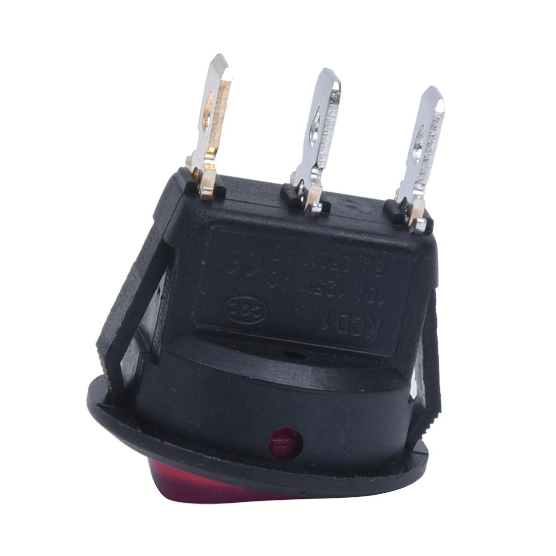 Rocker Switch Bipolar ON OFF Red 3 Pins