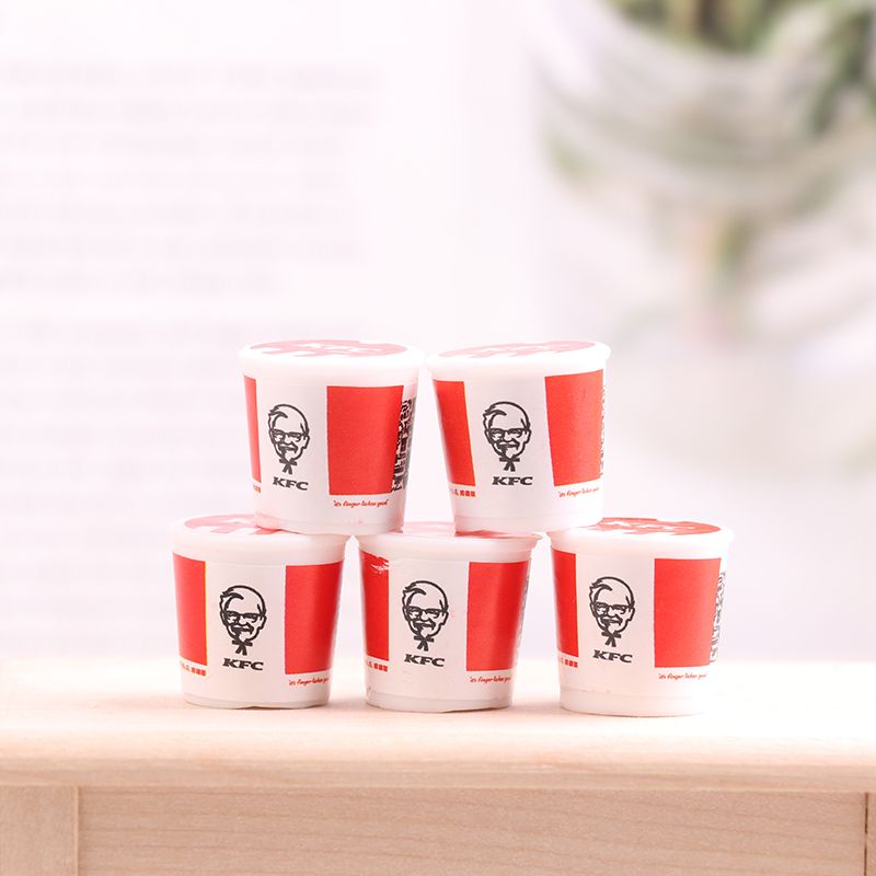5pcs Miniature Items DollHouse Miniature Simulation KFC