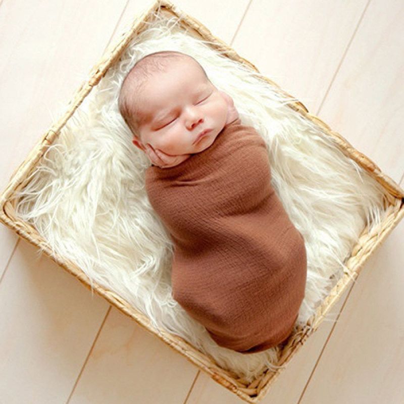 Faux Fur Photography Photo Prop Baby Newborn Blanket-White