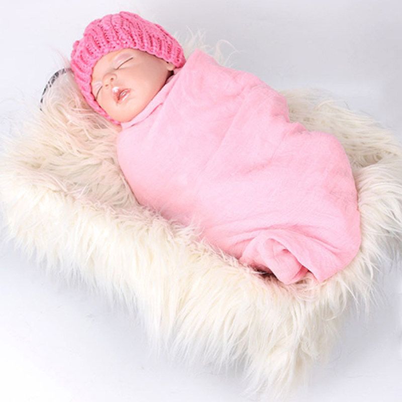 Faux Fur Photography Photo Prop Baby Newborn Blanket-White