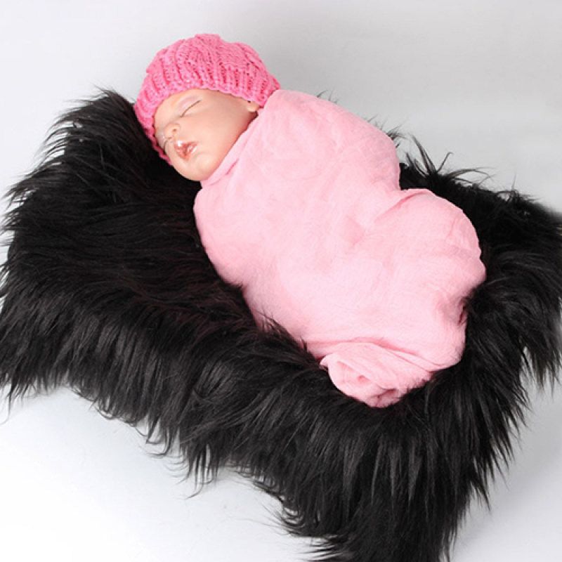 Faux Fur Photography Photo Prop Baby Newborn Blanket-White