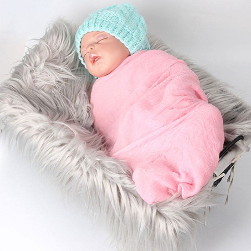 Faux Fur Photography Photo Prop Baby Newborn Blanket-White