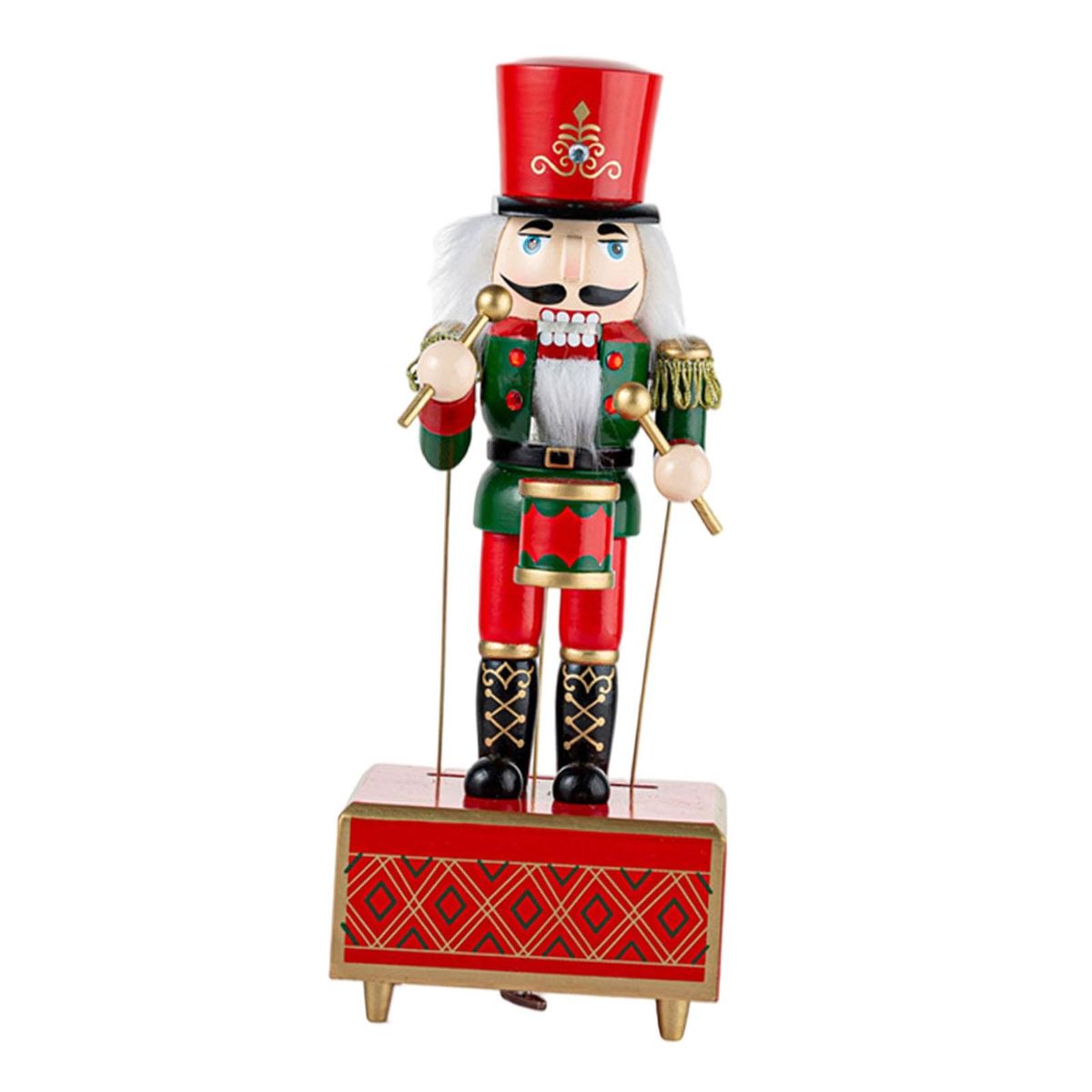 12.6 Inch Wooden Nutcracker Music Box Collectibles Gift