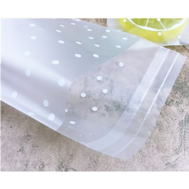 100 PCS Plastic Transparent Cellophane Bags Polka Dot Candy Cookie Gift Bag With DIY Self Adhesive Pouch Celofan Bags For Party 7x7cm