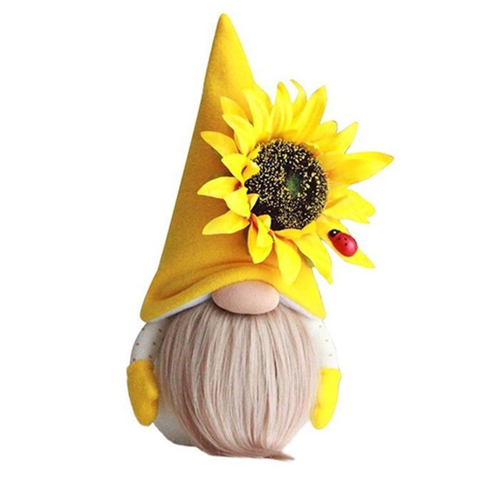 Ute Bee Gnome Doll Sunflower Plush Doll Spring Gnomes Holiday Home De Oration-yellow-20*8 M