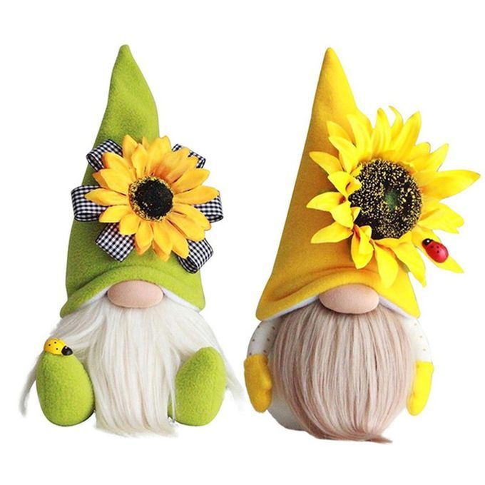 Ute Bee Gnome Doll Sunflower Plush Doll Spring Gnomes Holiday Home De Oration-yellow-20*8 M