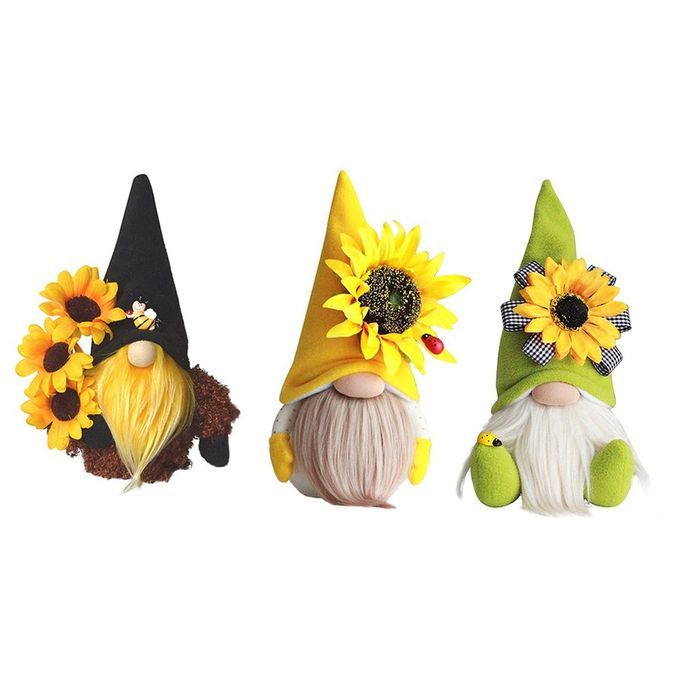 Ute Bee Gnome Doll Sunflower Plush Doll Spring Gnomes Holiday Home De Oration-yellow-20*8 M