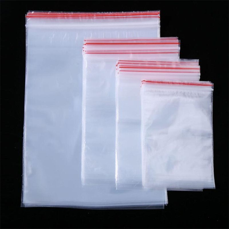 100pcs Zip Lock Bags Clear Food Storage Poly Pouch Package Small Jewelry Packing Reclosable Vacuum Storage Bag Thick Fresh Bag-12x17cm