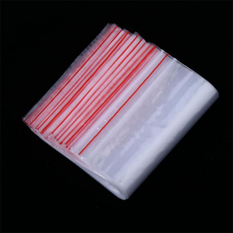100pcs Zip Lock Bags Clear Food Storage Poly Pouch Package Small Jewelry Packing Reclosable Vacuum Storage Bag Thick Fresh Bag-12x17cm
