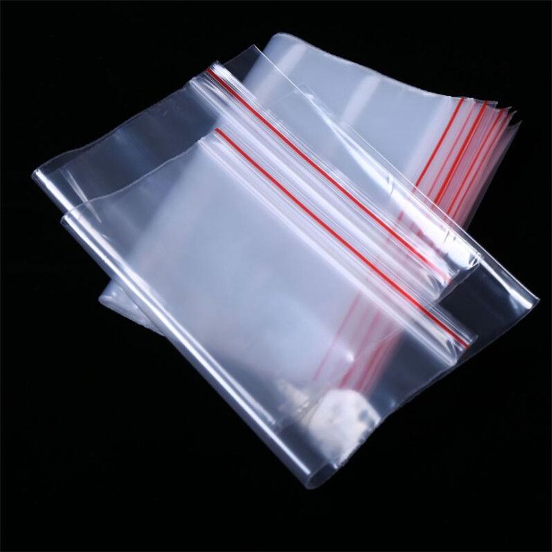 100pcs Zip Lock Bags Clear Food Storage Poly Pouch Package Small Jewelry Packing Reclosable Vacuum Storage Bag Thick Fresh Bag-12x17cm