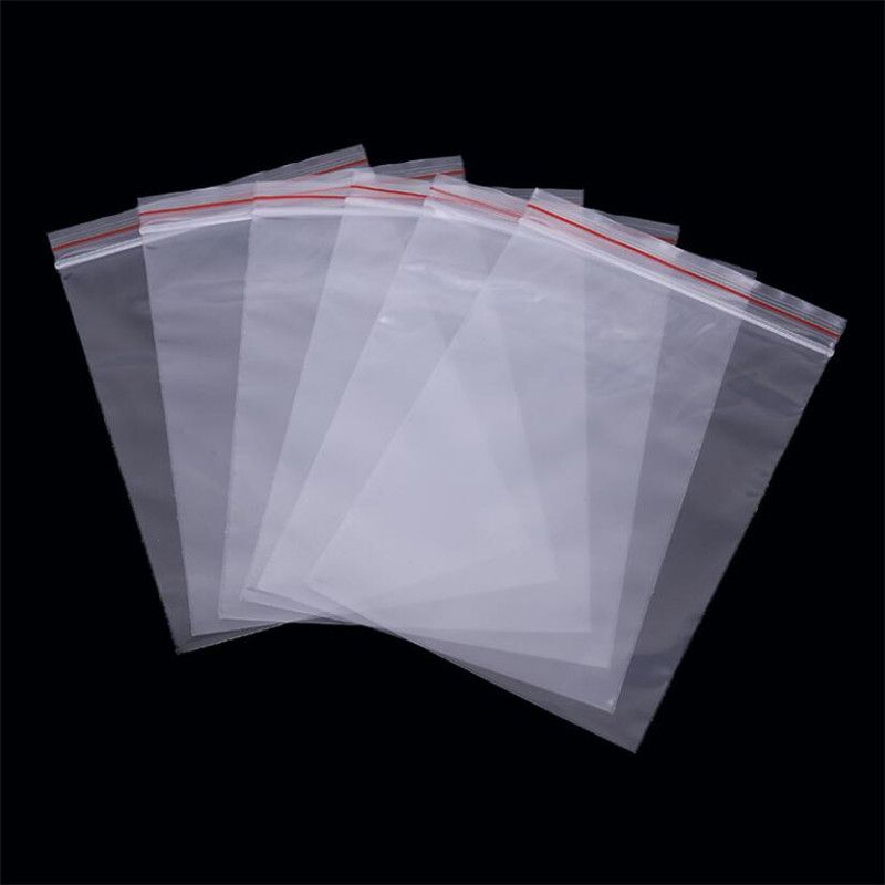 100pcs Zip Lock Bags Clear Food Storage Poly Pouch Package Small Jewelry Packing Reclosable Vacuum Storage Bag Thick Fresh Bag-12x17cm