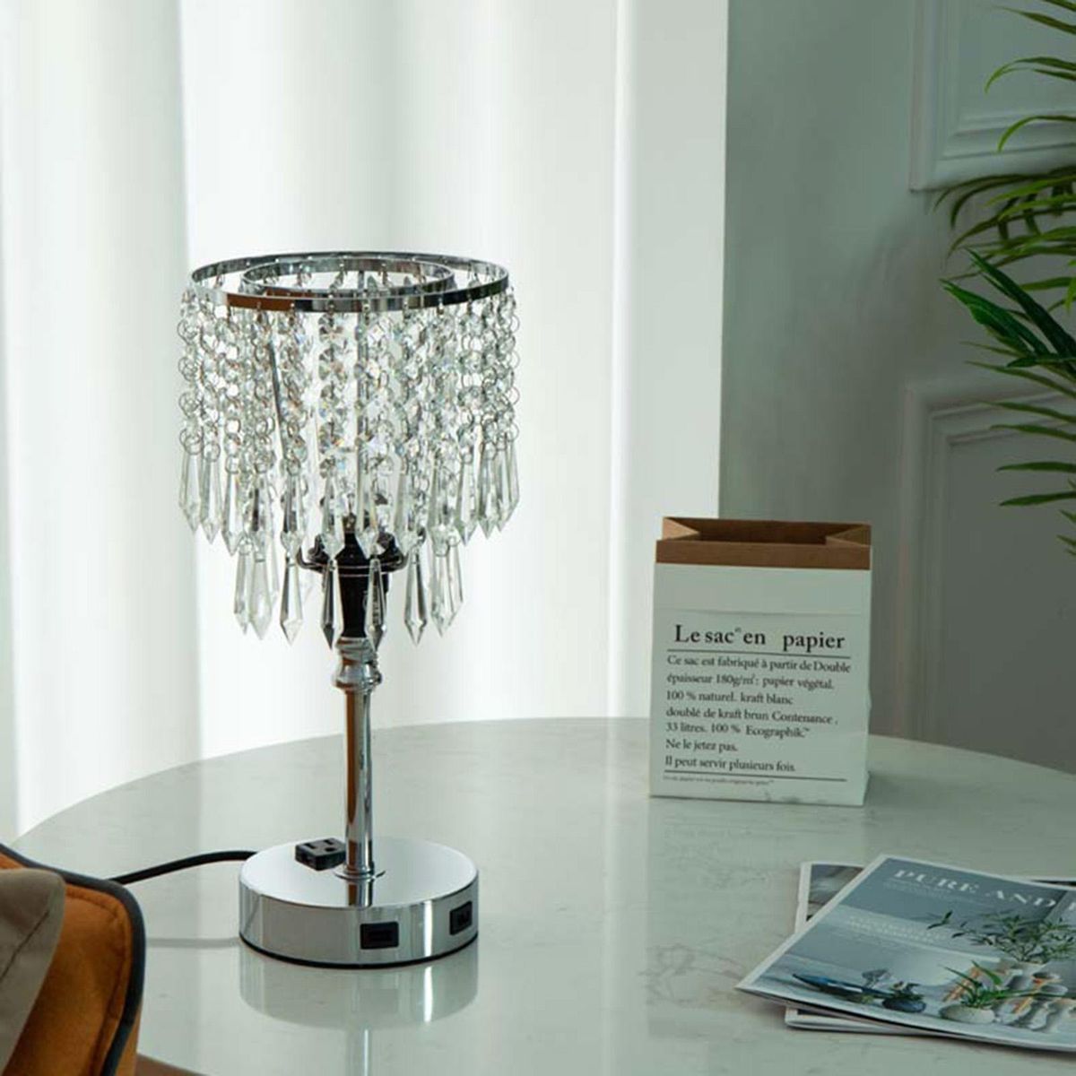 Crystal USB table lamp table bedside counter lamp touch type + touch bulb