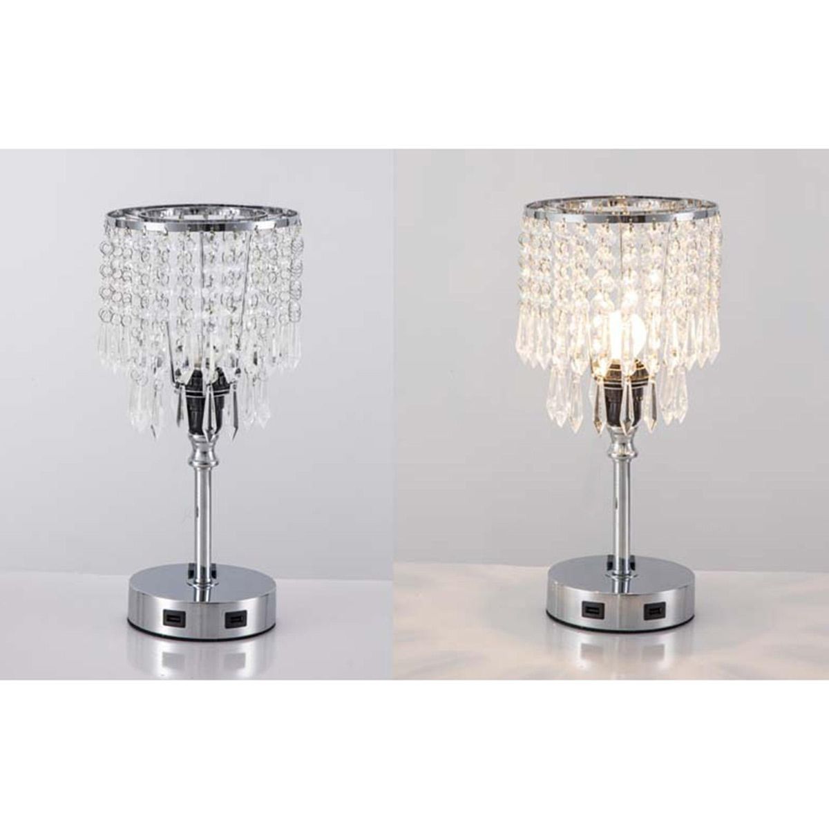 Crystal USB table lamp table bedside counter lamp touch type + touch bulb
