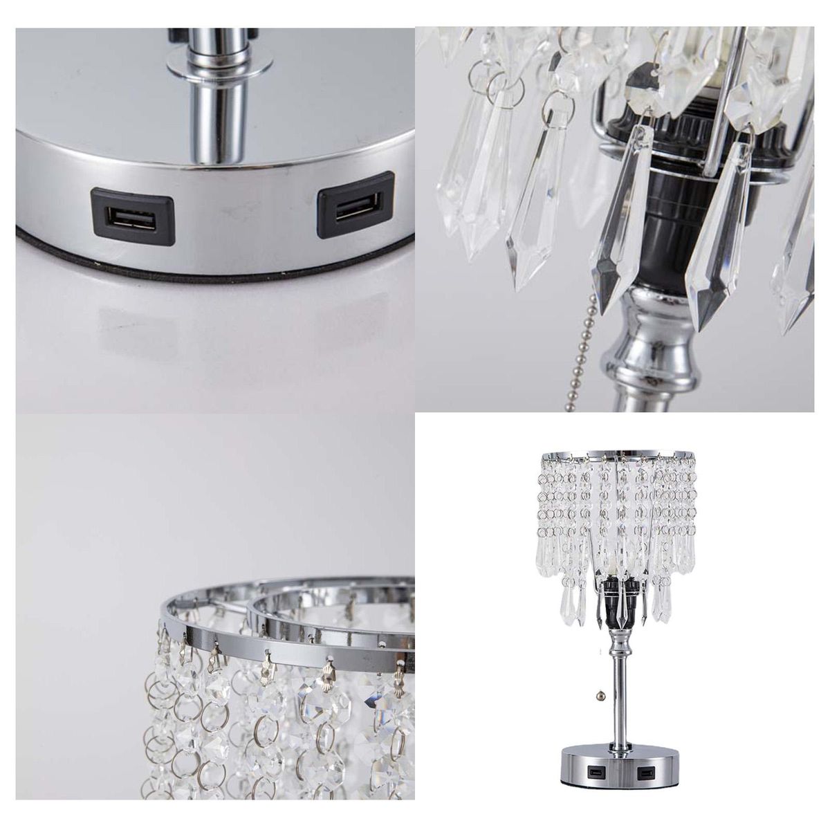 Crystal USB table lamp table bedside counter lamp touch type + touch bulb