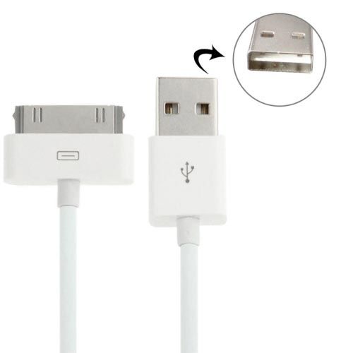 2m USB Double Sided Sync Data / Charging Cable, For IPhone 4 & 4S / IPhone 3GS / 3G / IPad 3 / IPad 2 / IPad / IPod Touch(White)