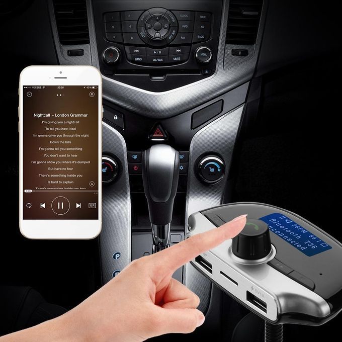 T36 Wireless Bluetooth Car MP3 Player FM Transmitter Charger Support By HT