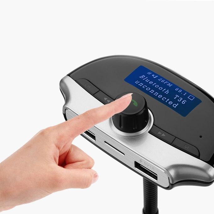 T36 Wireless Bluetooth Car MP3 Player FM Transmitter Charger Support By HT