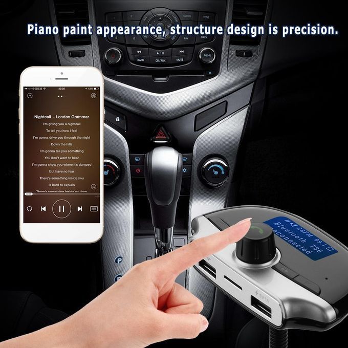 T36 Wireless Bluetooth Car MP3 Player FM Transmitter Charger Support By HT