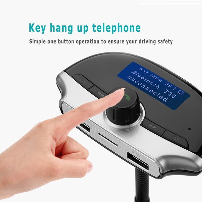 T36 Wireless Bluetooth Car MP3 Player FM Transmitter Charger Support By HT