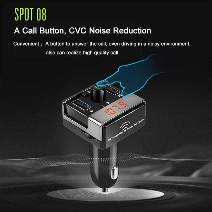 Intelligent Bluetooth Car Kit Wireless Fm Transmitter Radio Adapter FM By HT
