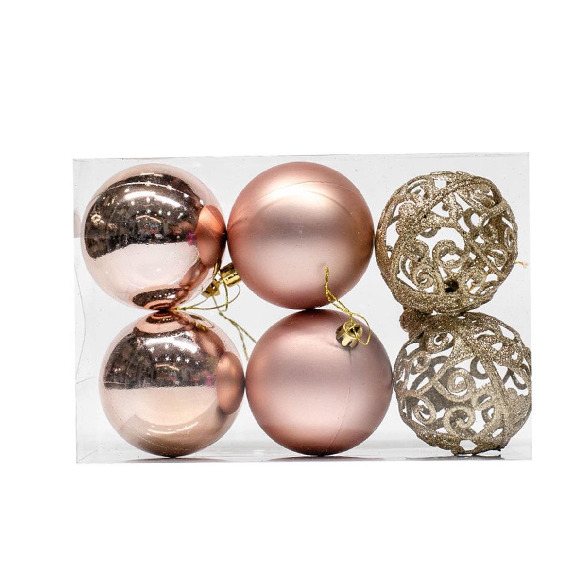 6Pcs Christmas Decoration Balls Shopping Mall Ceiling Christmas Balls Ornament Rose Gold