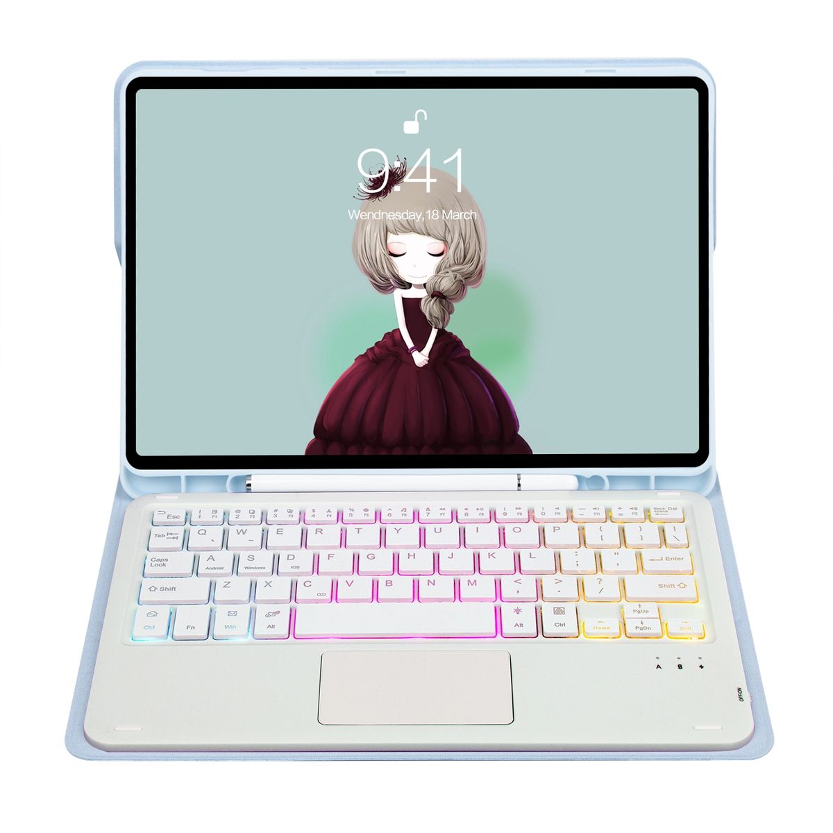 Keyboard Leather Case For Samsung Galaxy Tab A8 10.5 (2021)