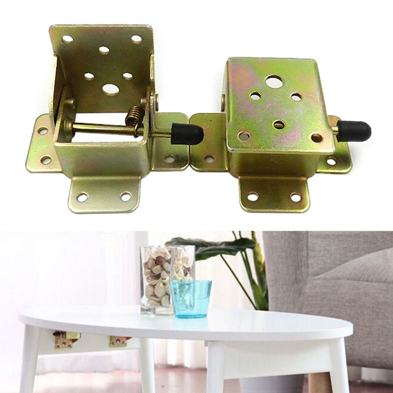 4pcs Locking Folding Hinge Table Legs DIY Folding Kitchen Table Leg Brackets Fittings Self Lock Extension Hinge