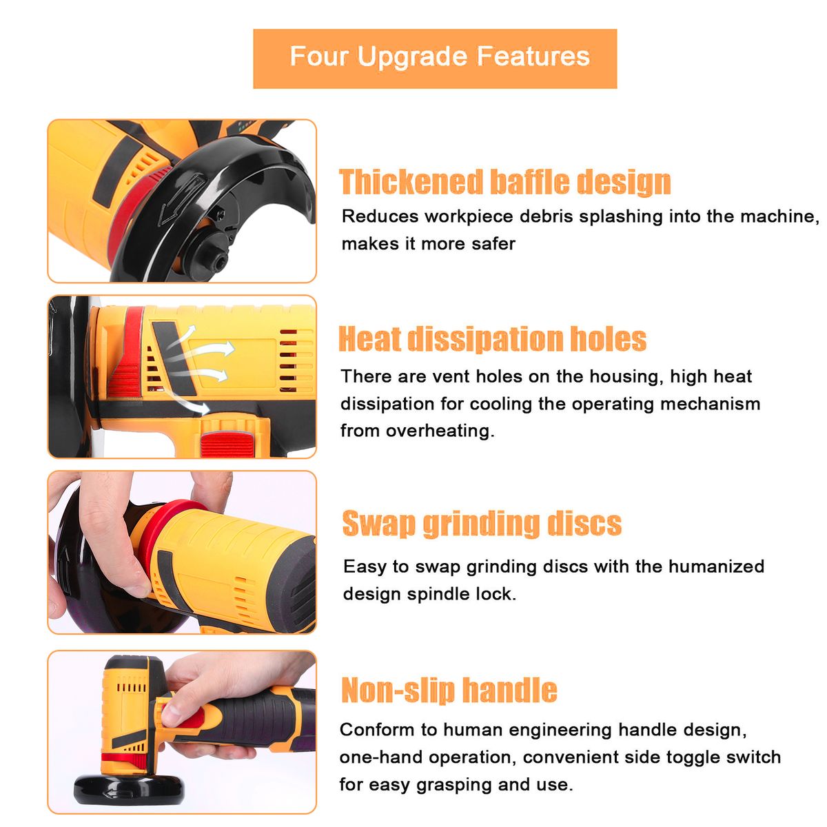 12V 19500rpm Electric Grinding Tool Multifunctional Angle Grinders Handheld Cutter