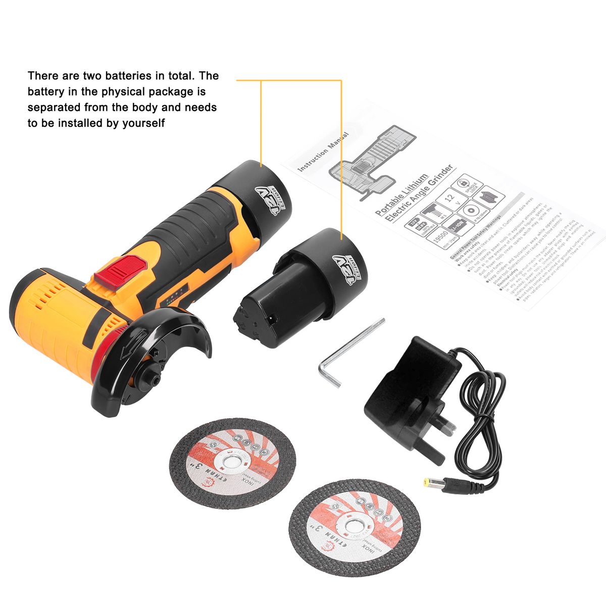 12V 19500rpm Electric Grinding Tool Multifunctional Angle Grinders Handheld Cutter