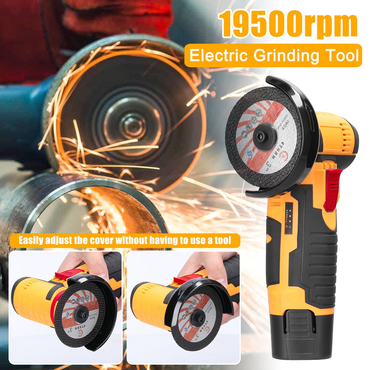 12V 19500rpm Electric Grinding Tool Multifunctional Angle Grinders Handheld Cutter