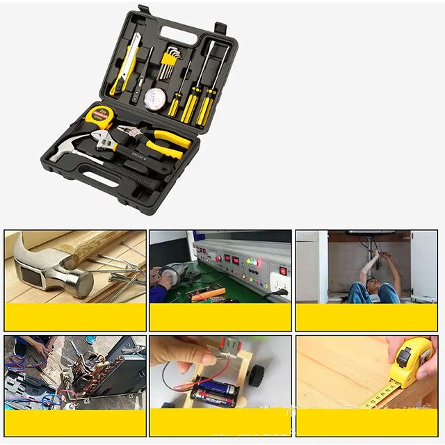 16Pcs Tool Kit Household Hardware Hand Tool Set Tool Box For Daily Repair