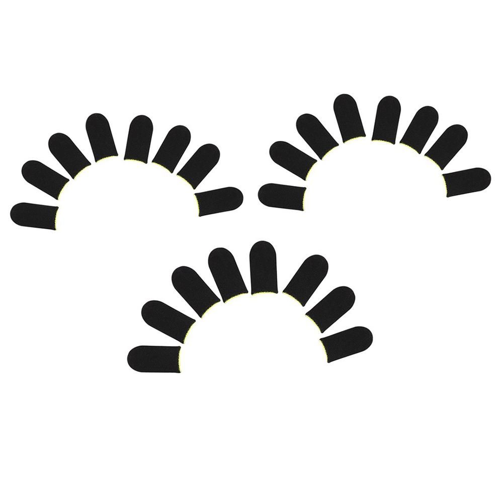 18-Pin Carbon Fiber Finger Sleeves for PUBG Mobile Games Press Screen Finger Sleeves,Black & Yellow 24 Pcs