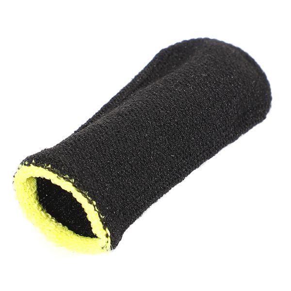 18-Pin Carbon Fiber Finger Sleeves for PUBG Mobile Games Press Screen Finger Sleeves,Black & Yellow 24 Pcs