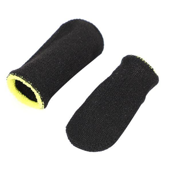 18-Pin Carbon Fiber Finger Sleeves for PUBG Mobile Games Press Screen Finger Sleeves,Black & Yellow 24 Pcs