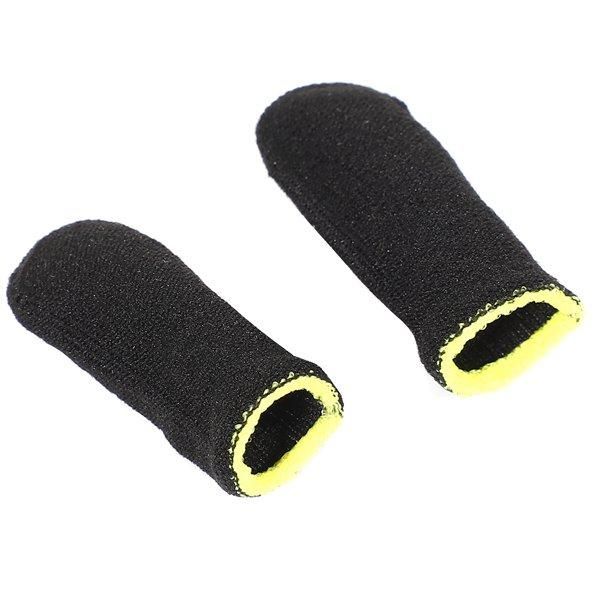 18-Pin Carbon Fiber Finger Sleeves for PUBG Mobile Games Press Screen Finger Sleeves,Black & Yellow 24 Pcs