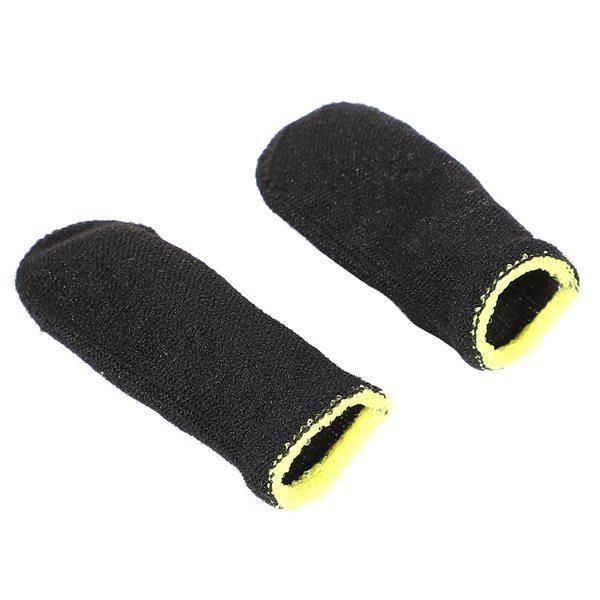 18-Pin Carbon Fiber Finger Sleeves for PUBG Mobile Games Press Screen Finger Sleeves,Black & Yellow 24 Pcs