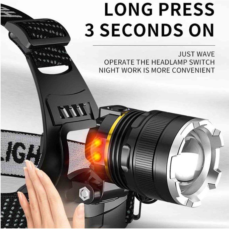 Charging LED Headlight Sports Sensor Headlamp With USB Port