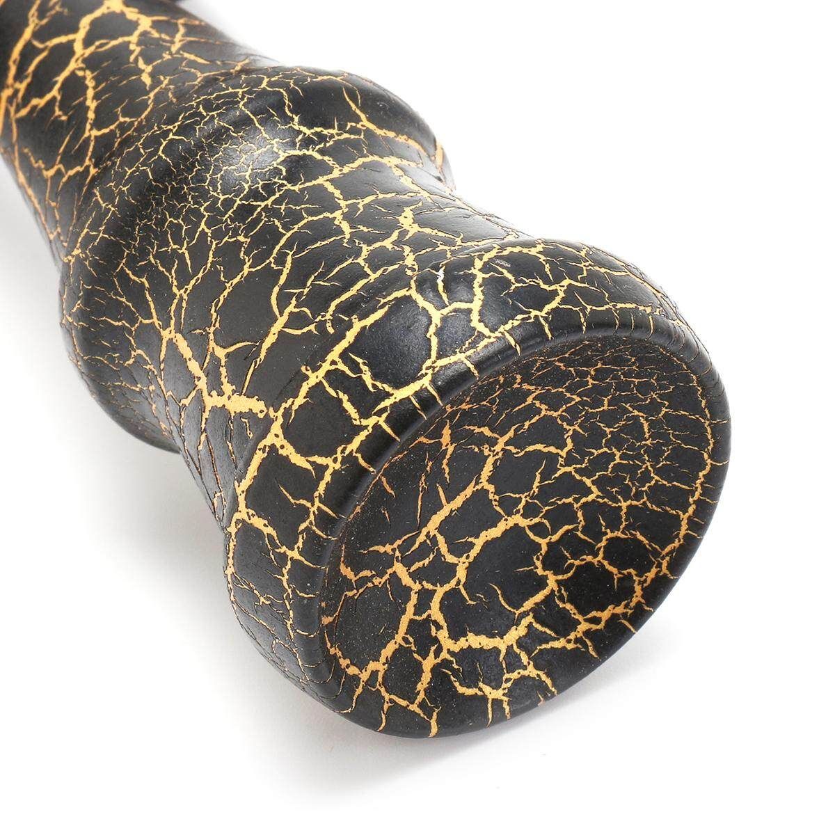 Wooden Full Crackle Gold On Black Kendama Traditional Japanese Game Toy Gift Black + Gold Black   Gold Background