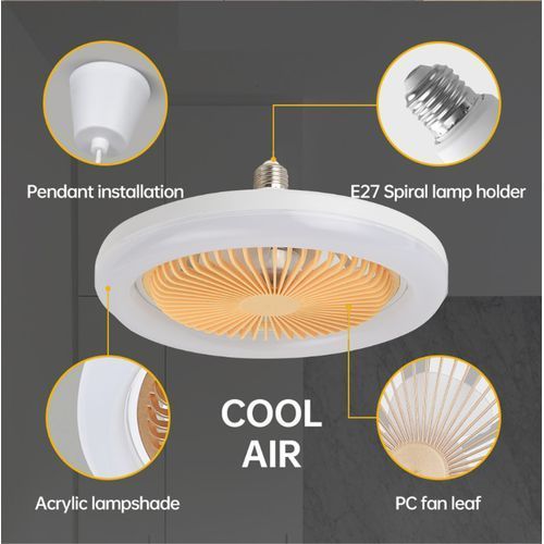 Led Ceiling Light With Built-in Fan And Remote Control - 30W
