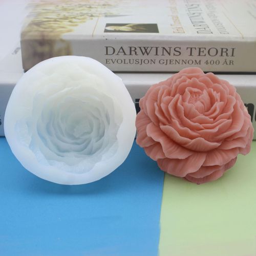 Large Peony Silicone Mold Valentine's Day Diy Flower Mousse Cake Baking Mold 3D Peony Scented Candle Gypsum Soap Making Mold