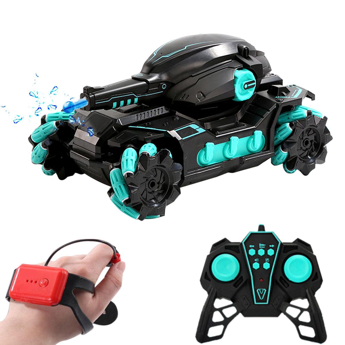 RC Car 2.4GHz Water Bead Car 4WD 360° Rotating 2 Control Mode with Light Music Drift for Boys