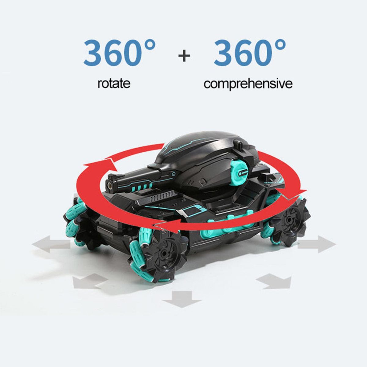 RC Car 2.4GHz Water Bead Car 4WD 360° Rotating 2 Control Mode with Light Music Drift for Boys