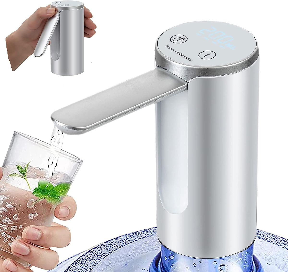 5 Gallon Water Dispenser Electric Folding Water Pump With Touch Screen