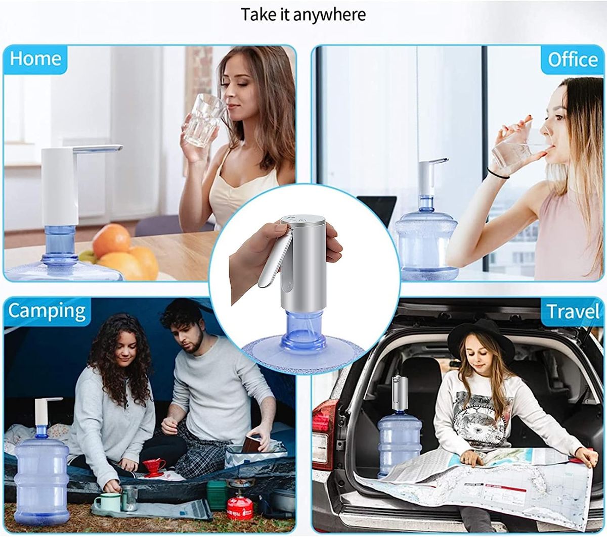 5 Gallon Water Dispenser Electric Folding Water Pump With Touch Screen