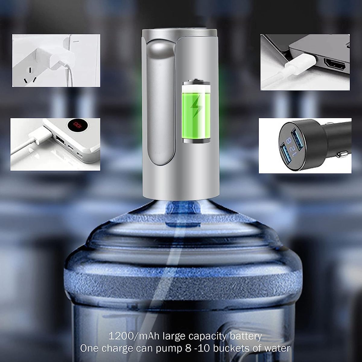 5 Gallon Water Dispenser Electric Folding Water Pump With Touch Screen