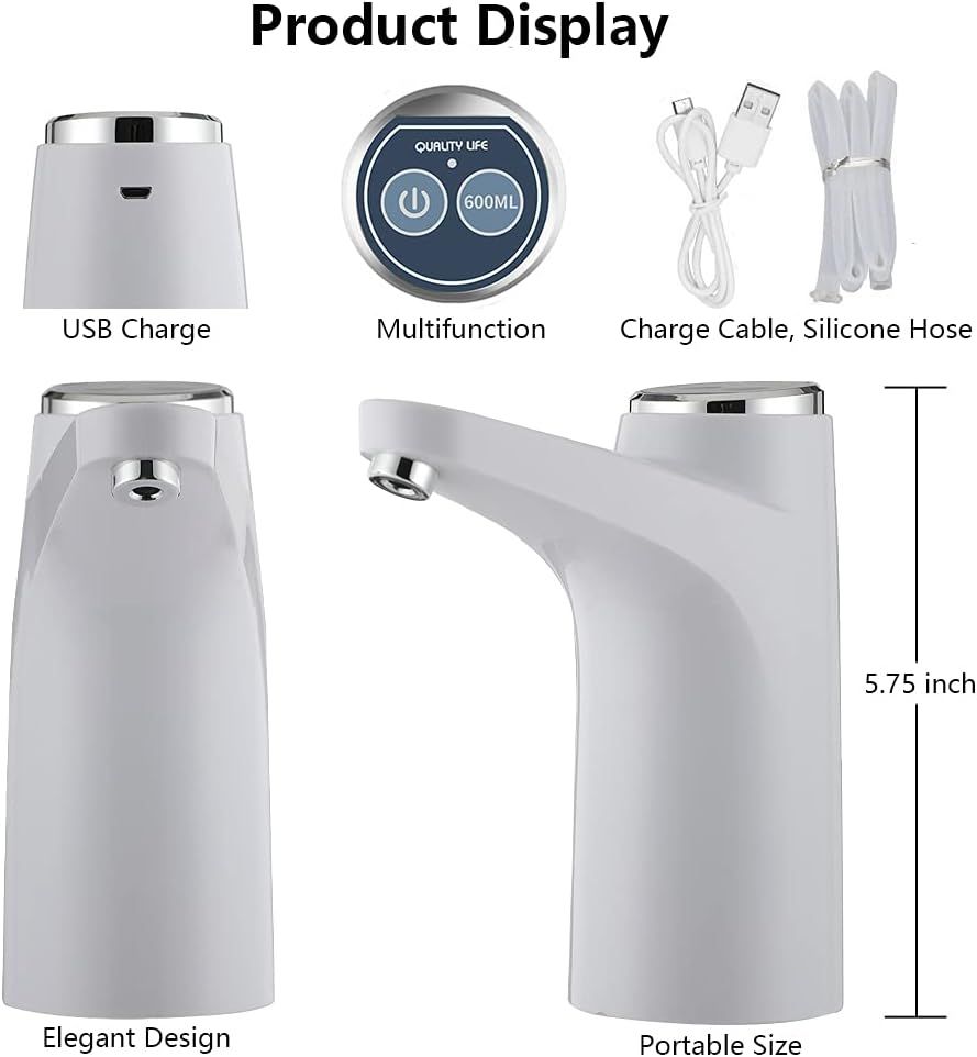 Automatic Electric Water Pump Dispenser With Touch Control-White