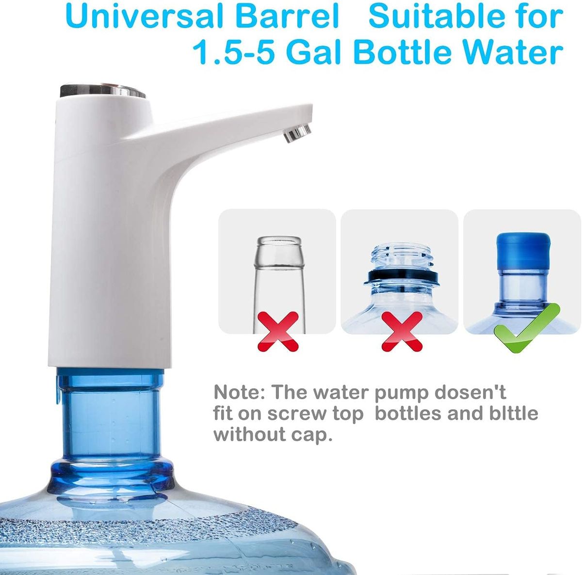 Automatic Electric Water Pump Dispenser With Touch Control-White